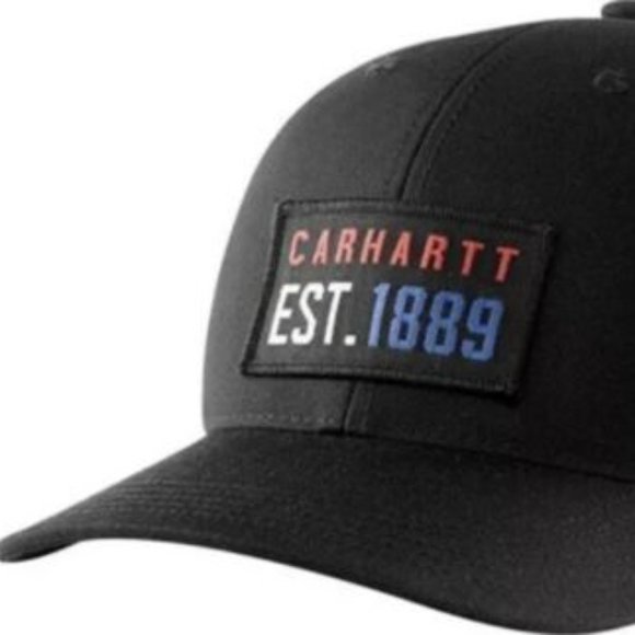 Carhartt USA Red White Blue Black Strap Back Adjus - Picture 3 of 3